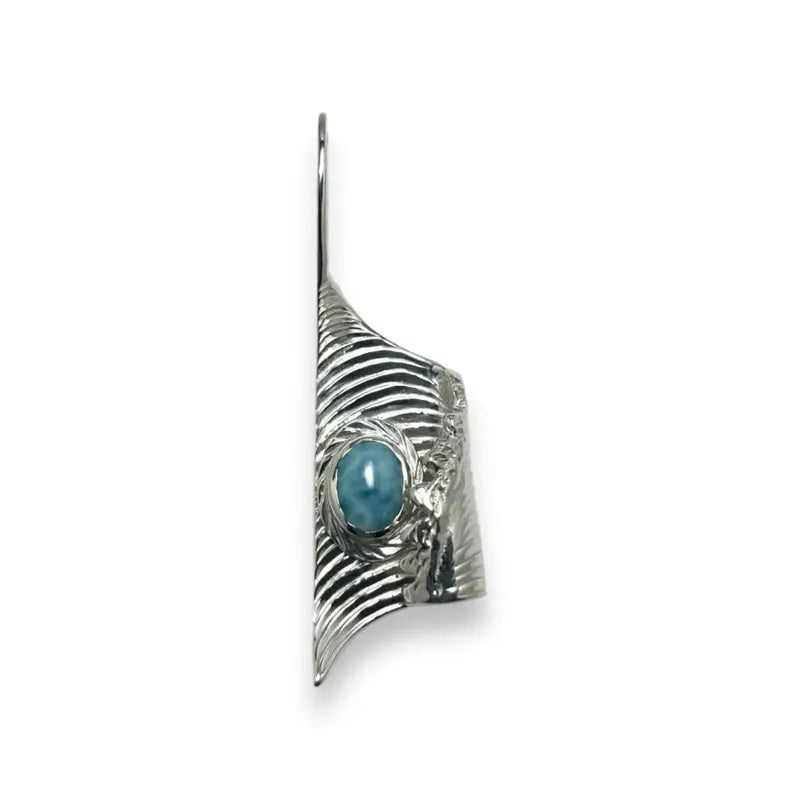 wave Pendant Larimar /SV covered ring