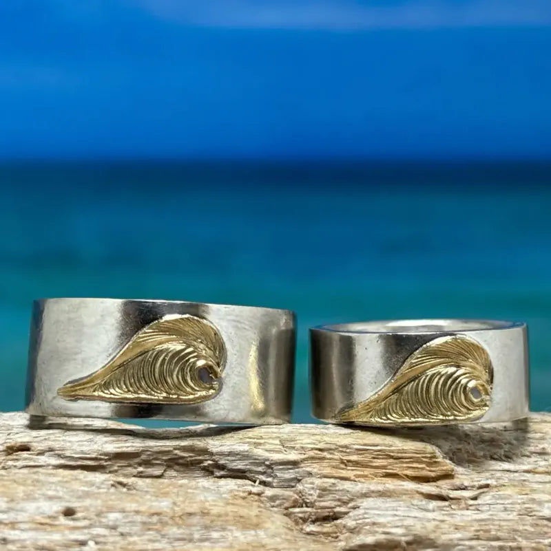 鳴島翔 K18 Motif Plain Ring (Nalu)