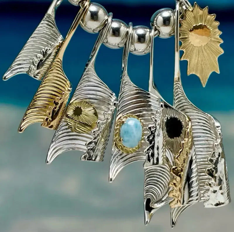 白頭浪 - 旭日 Moanalu Pendant Kai Engraved SV/18K YG