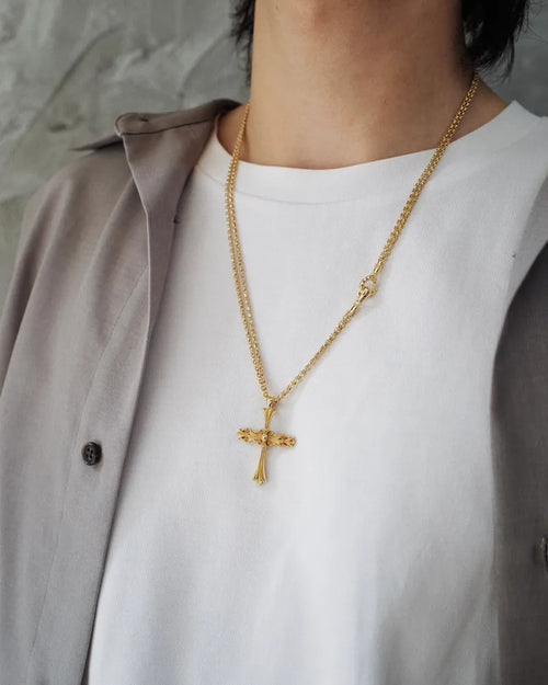 18K YG 2MM MINI SILK DOUBLE NECKLACE CHAIN