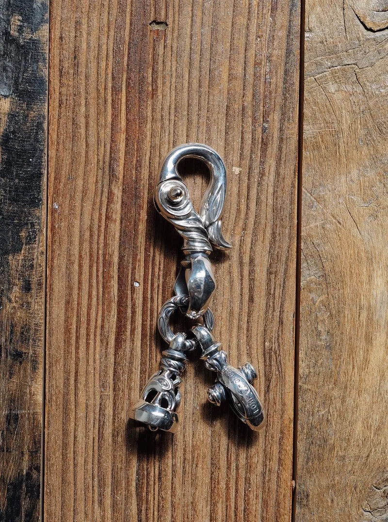 Large Swan Clip w/ Dove Bell L Key Clasp