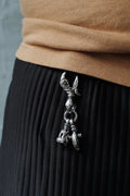 Large Swan Clip w/ Dove Bell L Key Clasp