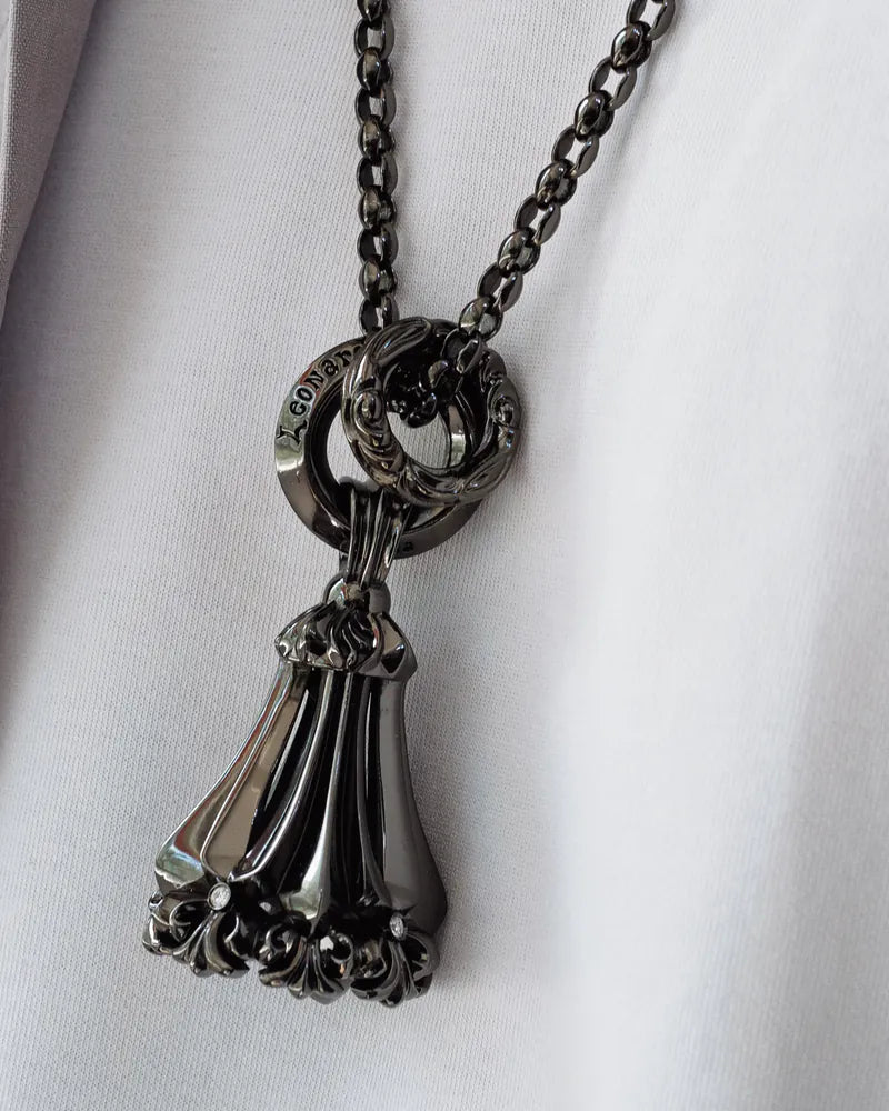 RHODIUM BLACK NECKLACE SET