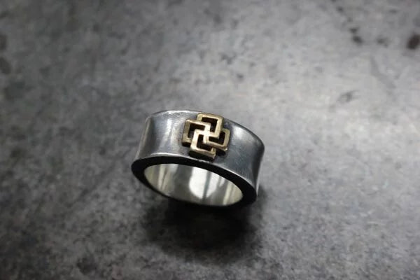 FCR-38 11mm 平打 ring w K18 luck cross