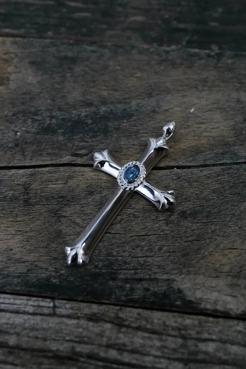 銀繩 Rainbow Topaz M Cross