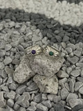 Flower Concho Ring w/ Amethyst & Malachite