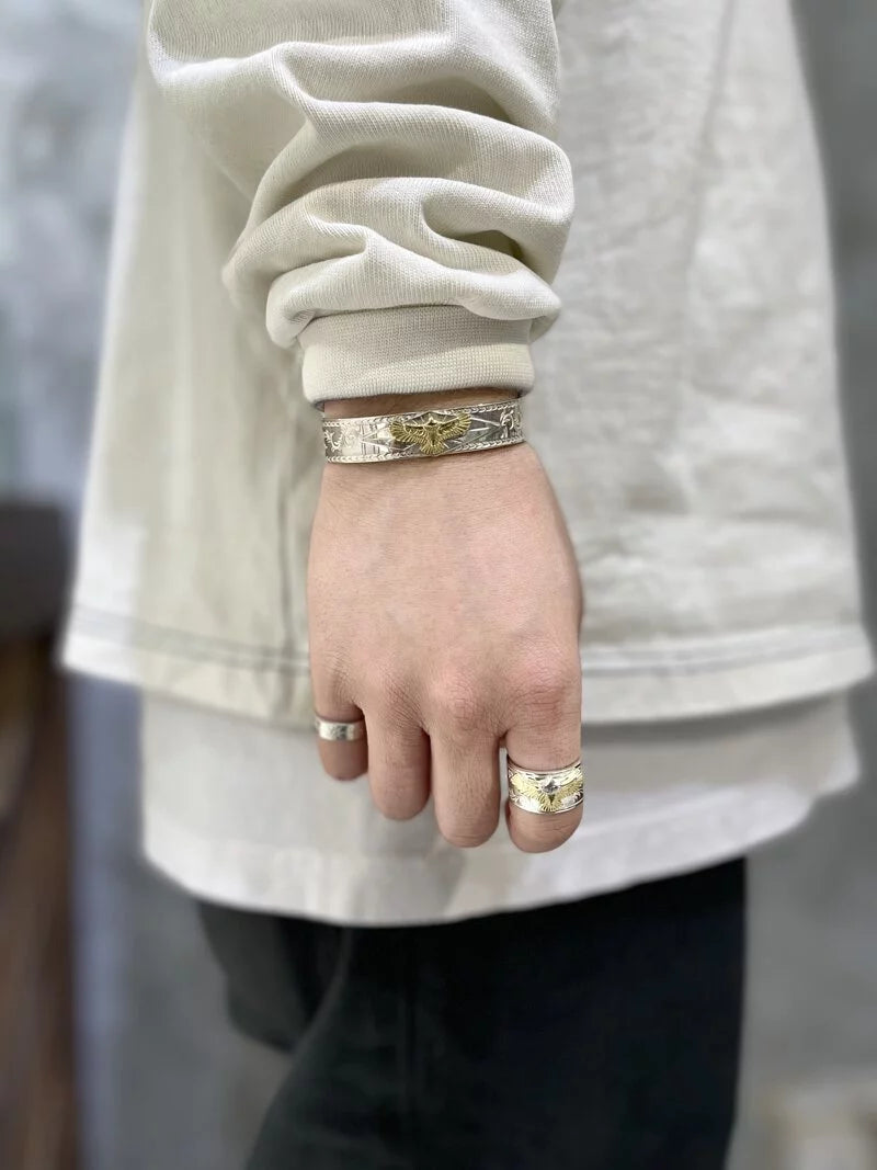 12mm One Gold Eagle Arabesque Bangle