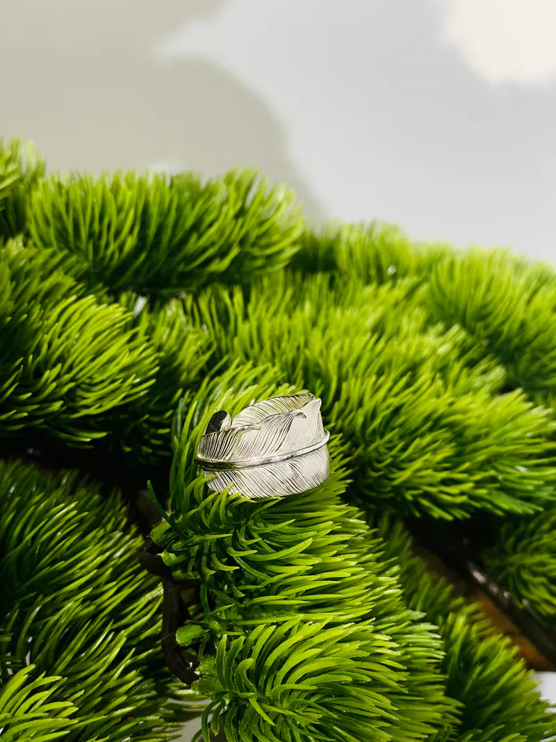 Sliver Feather Ring L