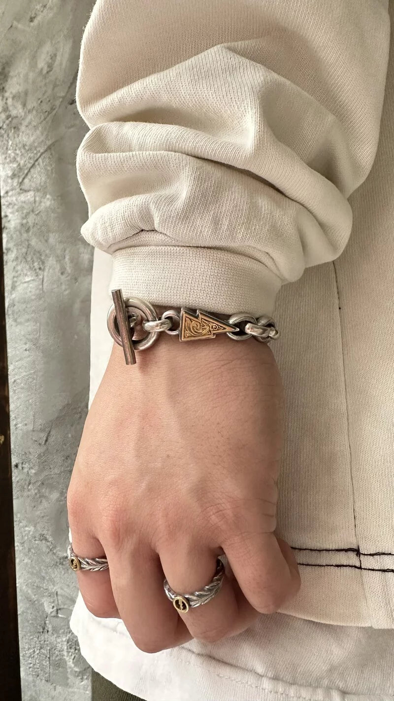 FCB-26 2稻妻 Bracelet/ Narrow/ Scroll/ K18 Combi
