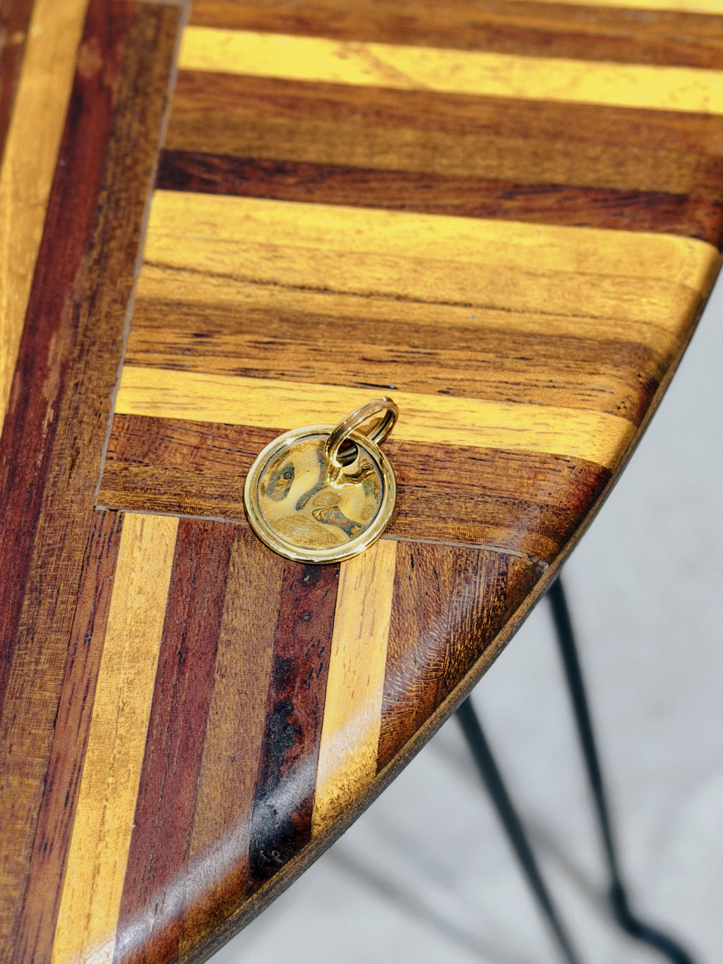 18K Yellow Gold Paper Tag Pendant