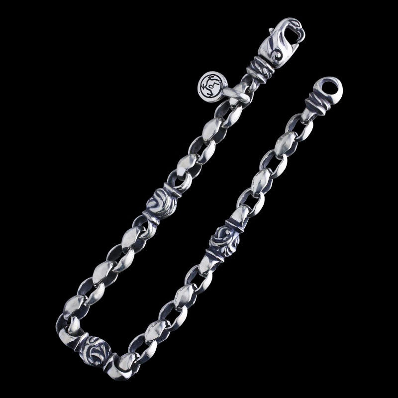 6mm Mini Silk Link & Eagle Bracelet (XS) Lobster Clasp