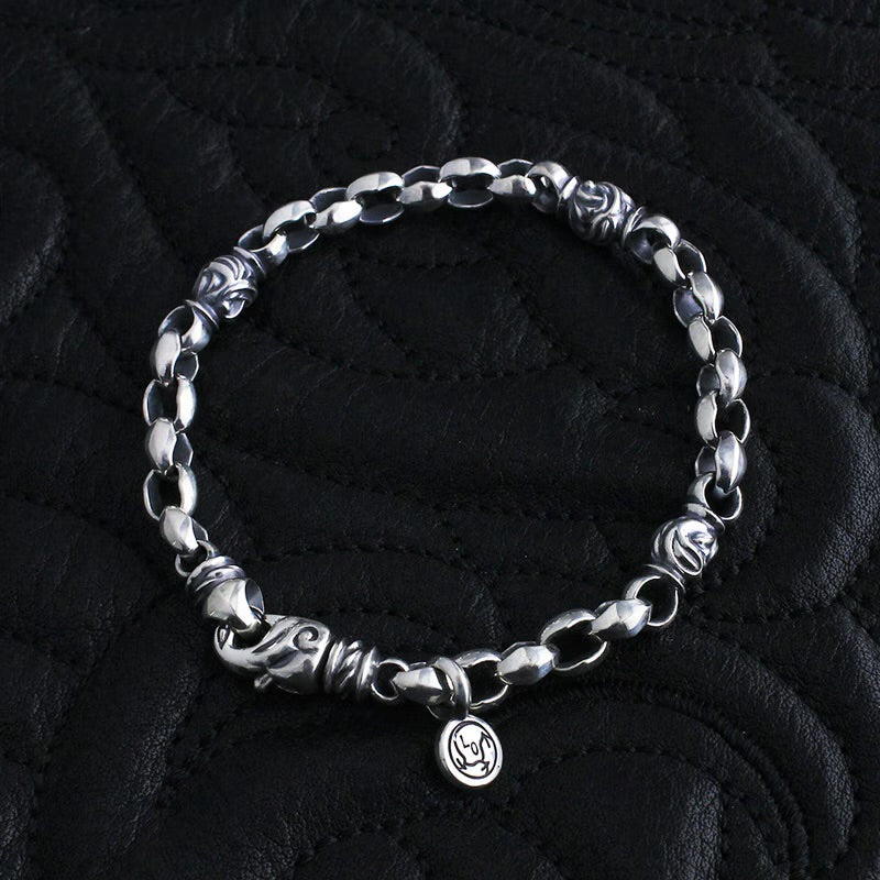 6mm Mini Silk Link & Eagle Bracelet (XS) Lobster Clasp