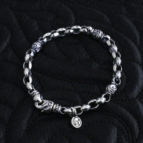 6mm Mini Silk Link & Eagle Bracelet  Lobster Clasp