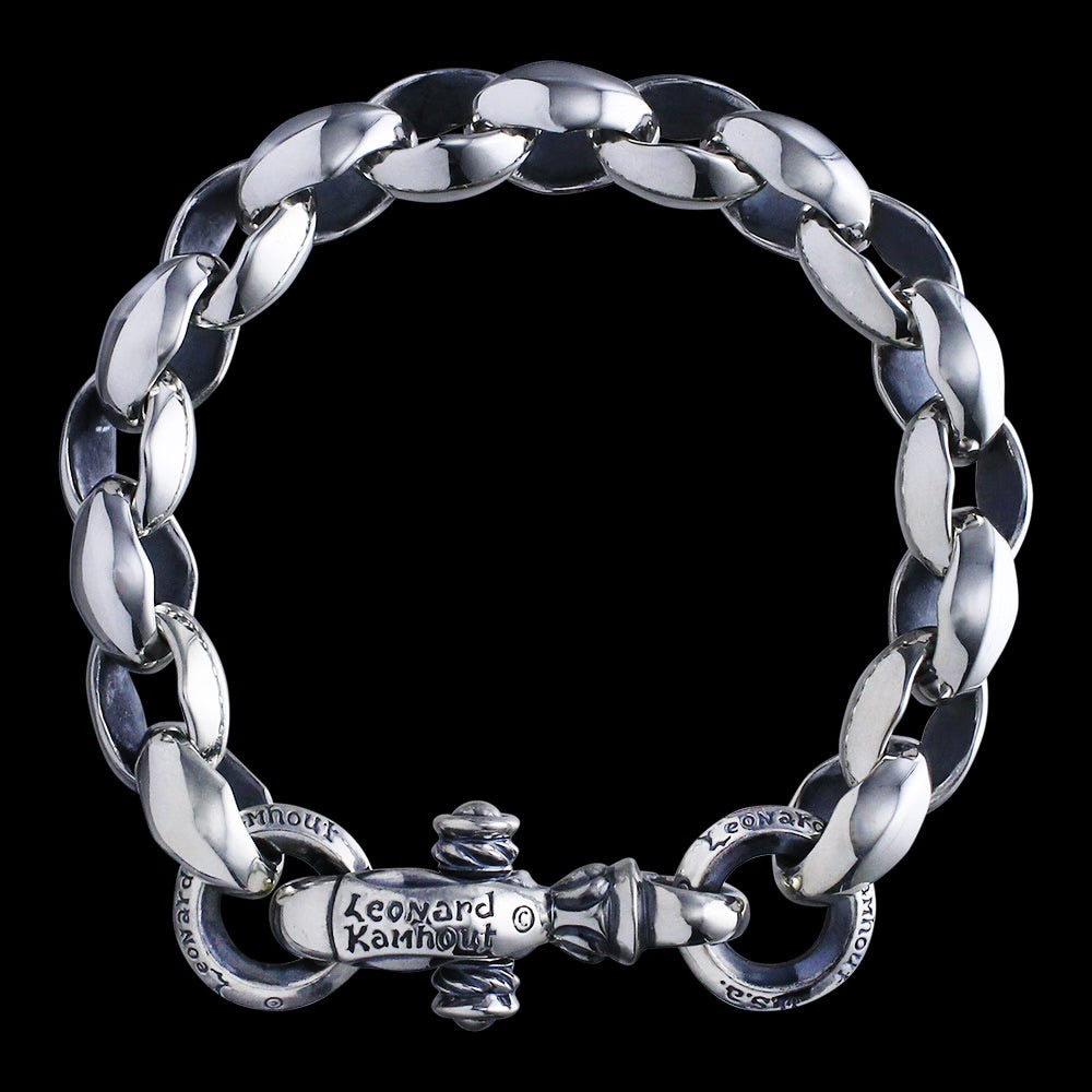 Silk Link (M) Bracelet (ID Circle) (Leonard Camhot Engraved)