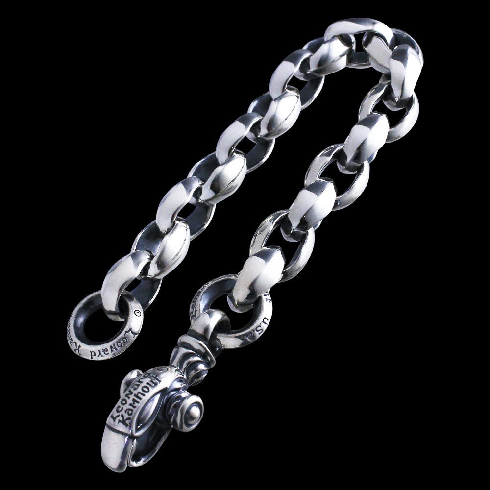 Silk Link (M) Bracelet (ID Circle) (Leonard Camhot Engraved)