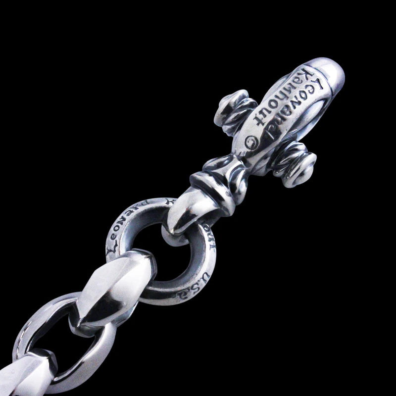 Silk Link (M) Bracelet (ID Circle) (Leonard Camhot Engraved)