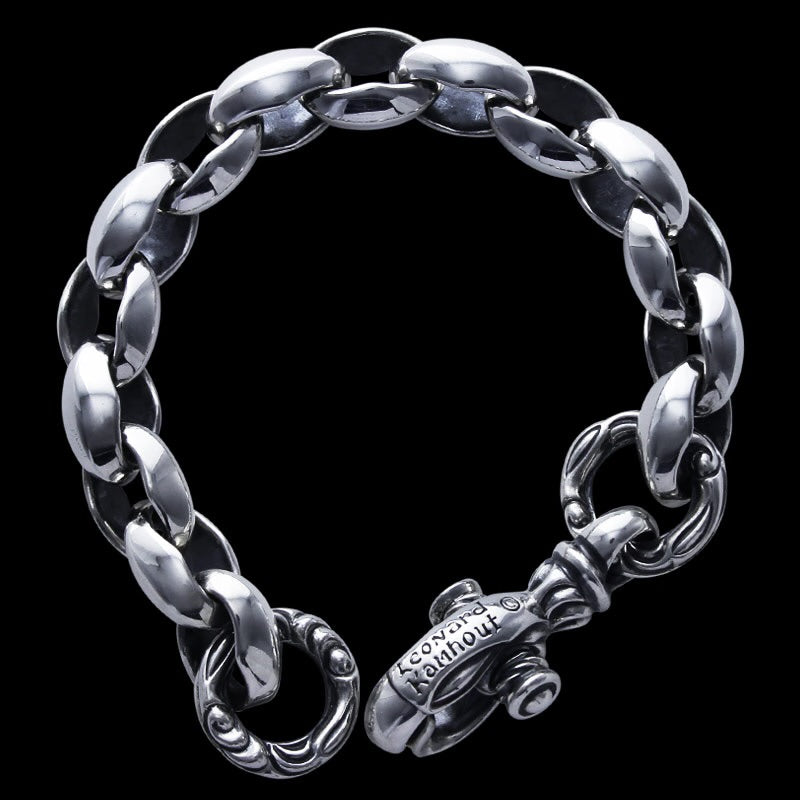 Silk Link (M) Bracelet (Crane Circle) (Leonard Kamhot Engraving)