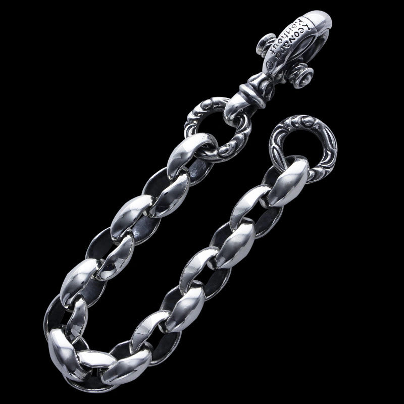 Silk Link (M) Bracelet (Crane Circle) (Leonard Kamhot Engraving)