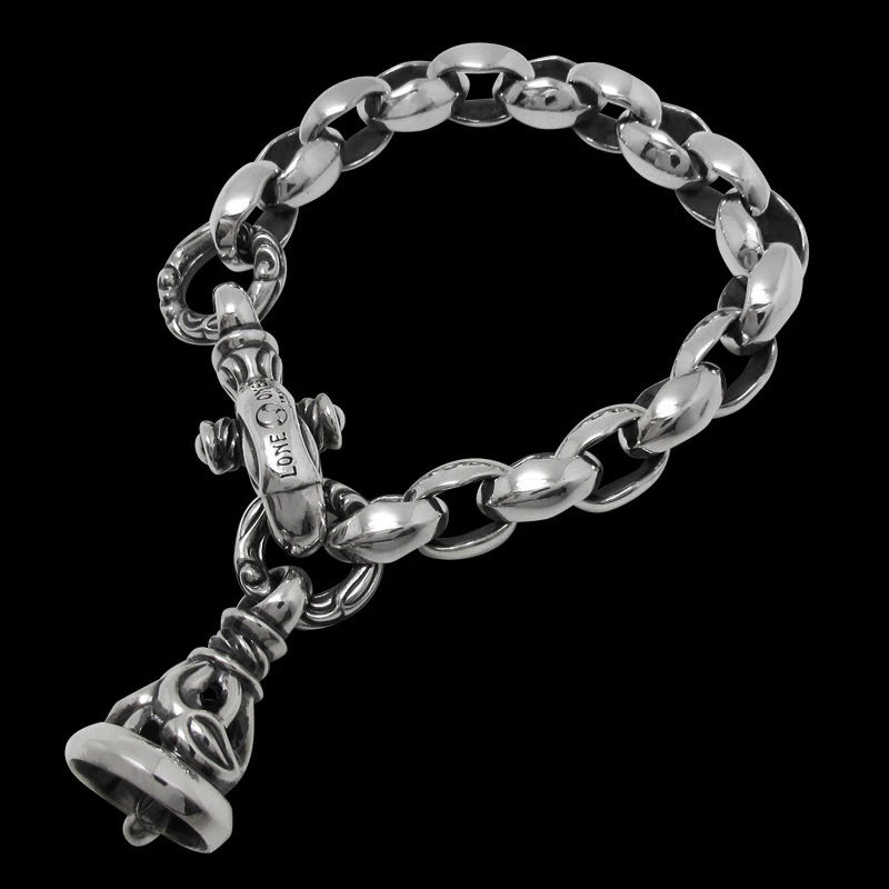Silk Link (M) Bracelet (Crane Circle) with Crane Bell