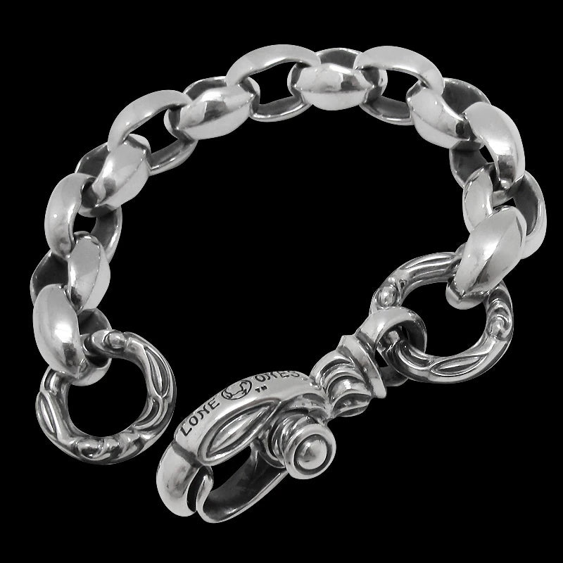 Silk Link (L) Bracelet with Large Clasp (Crane Ring)