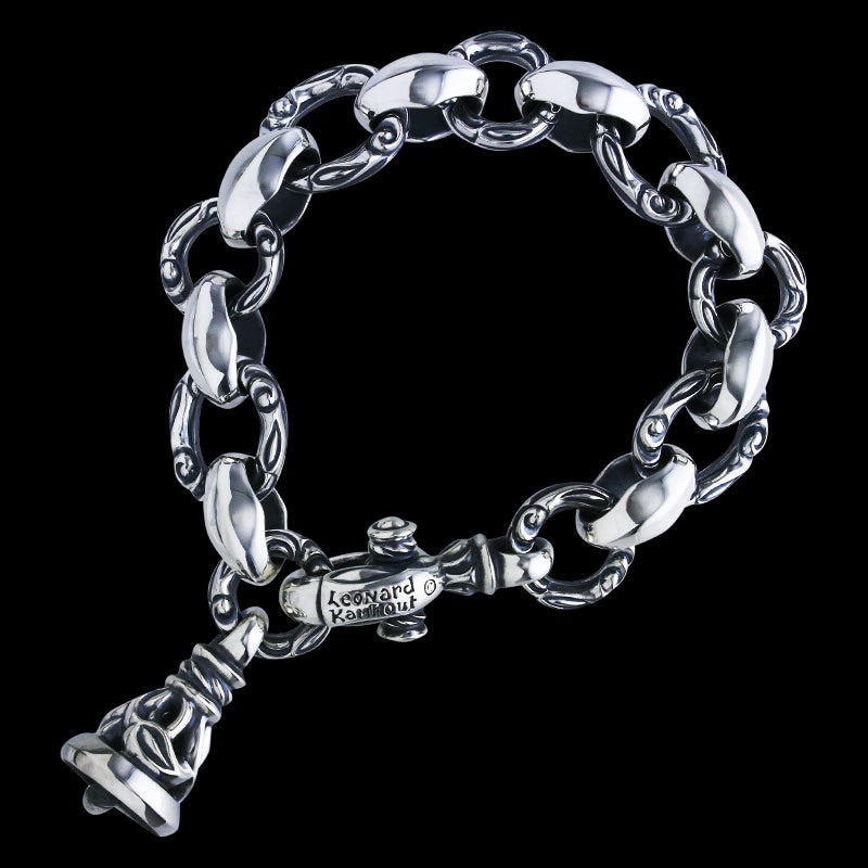 Crane With 1 Crane Bell (M) Bracelet (Leonard Camhort Engraved)