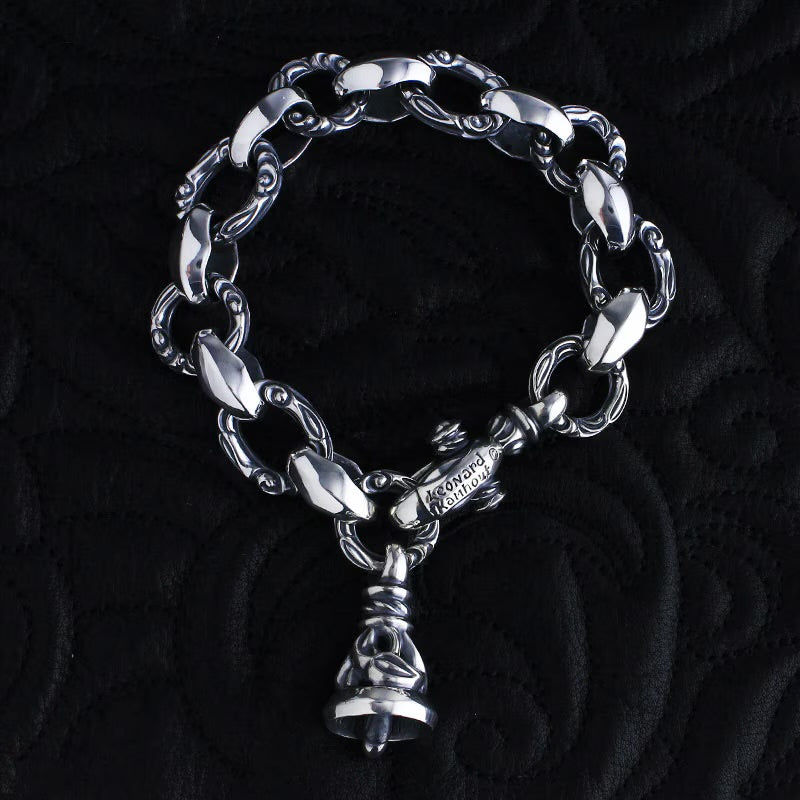 Crane With 1 Crane Bell (M) Bracelet (Leonard Camhort Engraved)