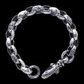 Curved Silk Link (S) Bracelet (Crane Circle) (Leonard Camhort Engraved)
