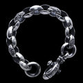 Curved Silk Link (M) Bracelet (Plain Circle) (Leonard Camhot Engraved)
