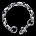 Curved Silk Link (M) Bracelet (Crane Circle) (Engraving Leonard Camhort)