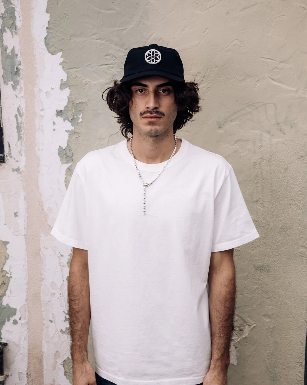 Classic Cotton Ball Cap - Rosette - Black