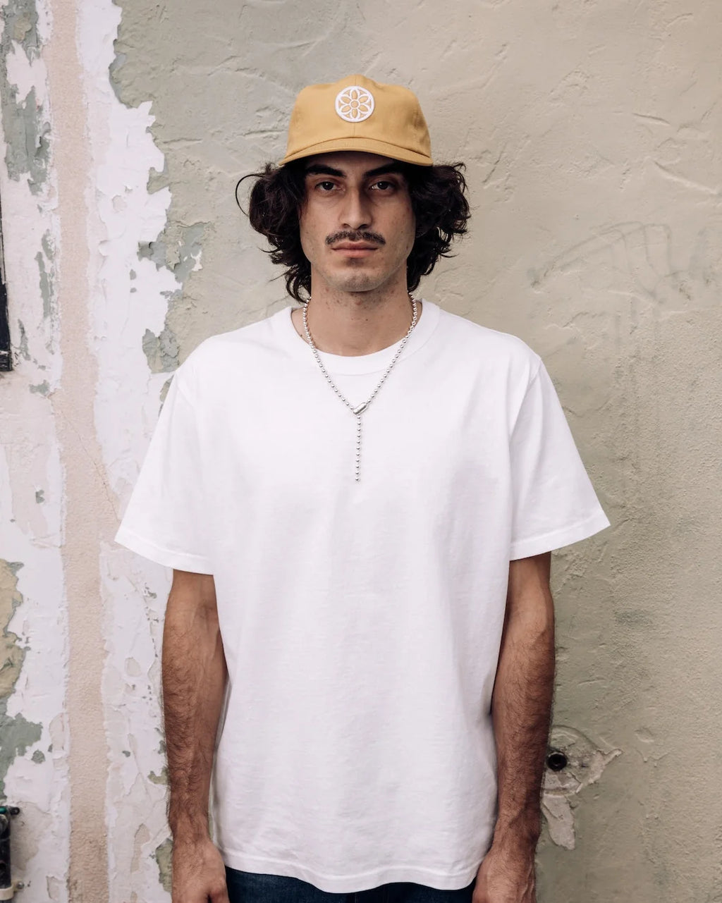 Classic Cotton Ball Cap - Rosette - Mustard