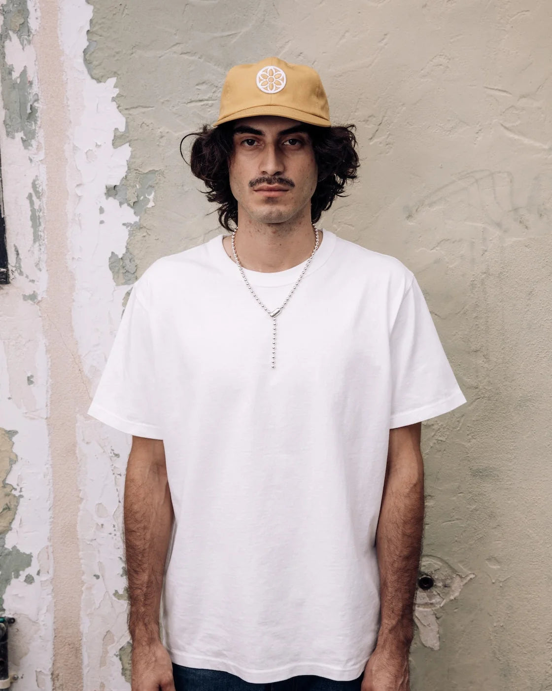 Classic Cotton Ball Cap - Rosette - Mustard