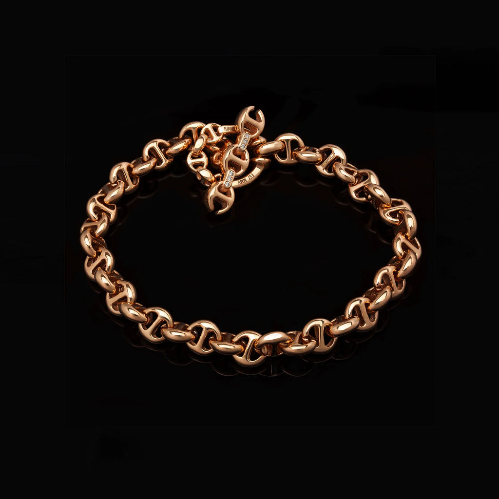HB060 5MM OPEN-LINK BRACELET - STERLING SILVER WITH DIAMONDS