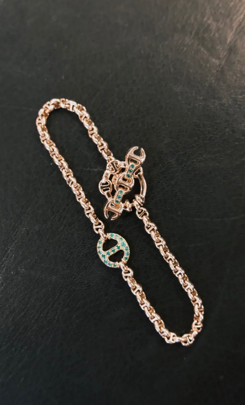 HB223D RGWD 10MM SINGLE-LINK BRACELET
