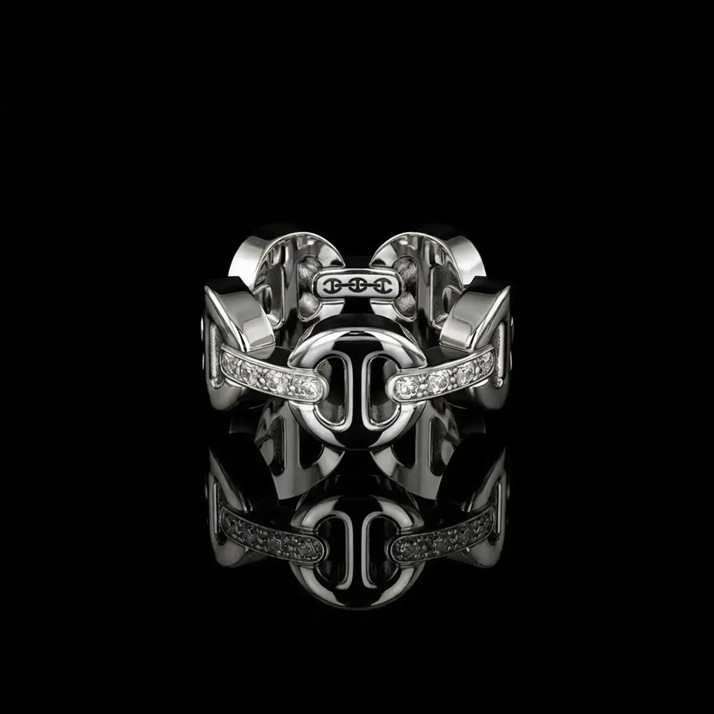 HB005D Classic Tri-Link With Diamond Bridges