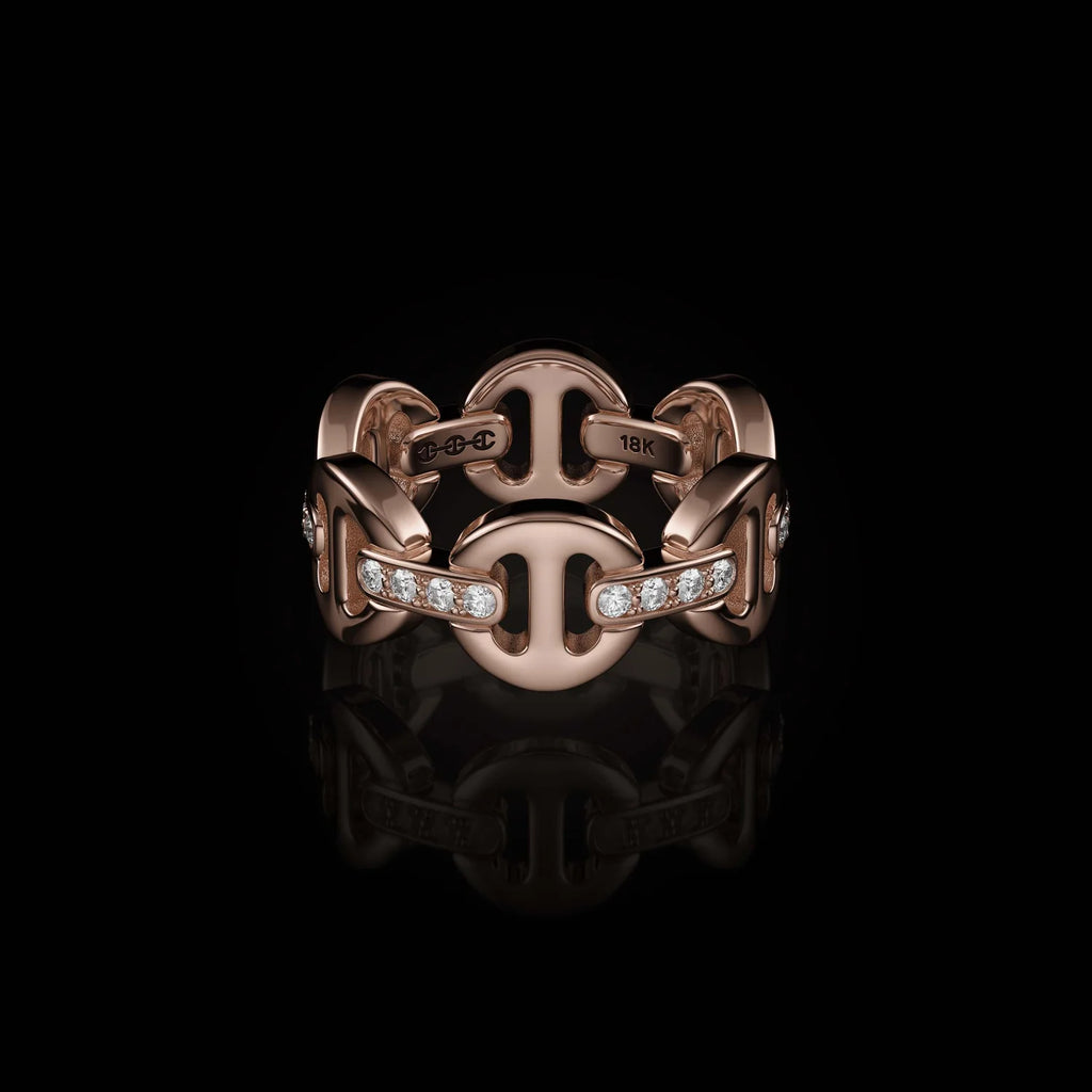 HB003D Classic Tri-Link With Diamond Bridges