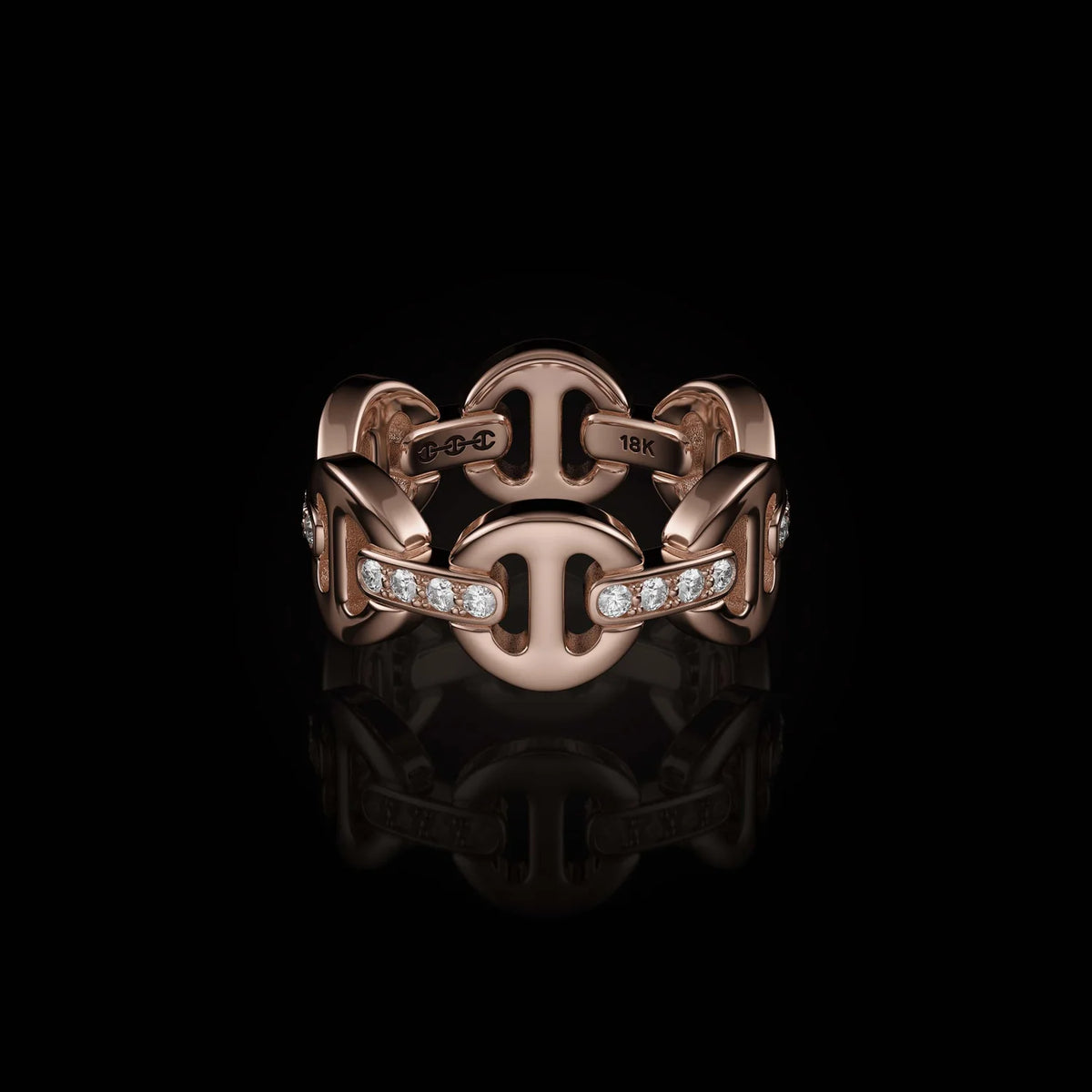 HB003D Classic Tri-Link With Diamond Bridges