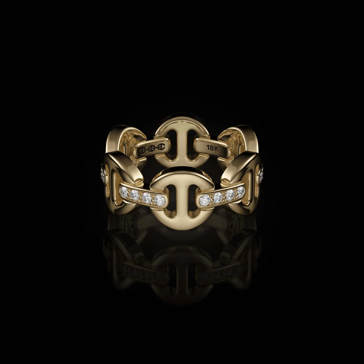 HB003D Classic Tri-Link With Diamond Bridges