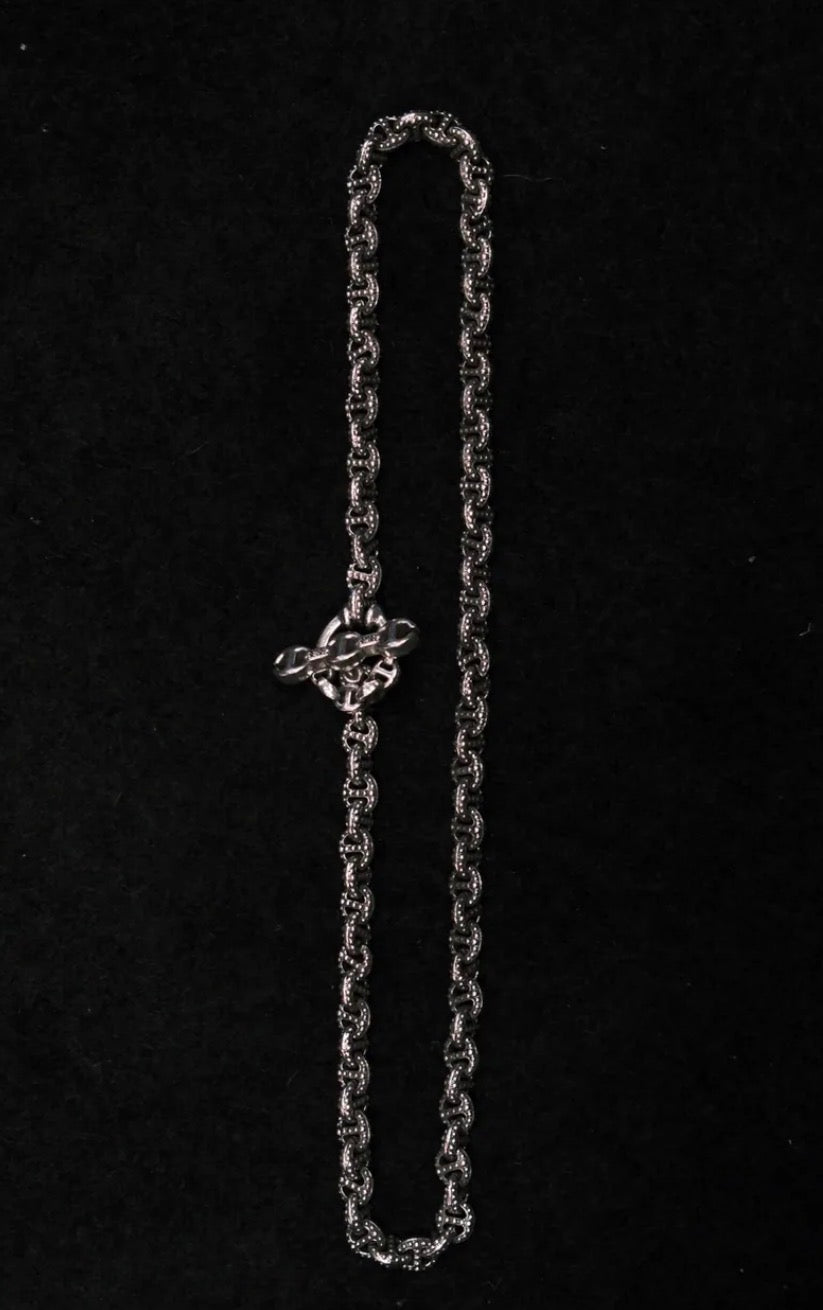 HB437 MEDIUM BEADED LINK NECKLACE