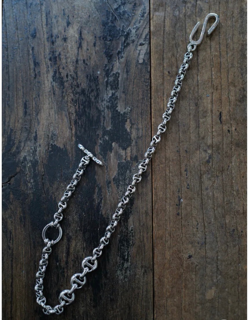HB067-SS 5mm open link wallet chain with pendant