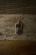 Two Toned Raised Rosette Dog Tag