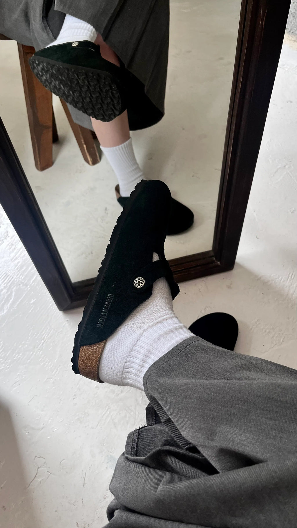 GA X Birkenstock Boston Hippy Dippers (Black Suede) EU41 (26.5)