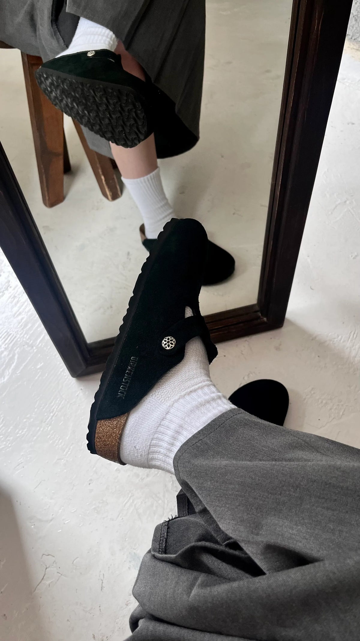 GA X Birkenstock Boston Hippy Dippers (Black Suede) EU41 (26.5)