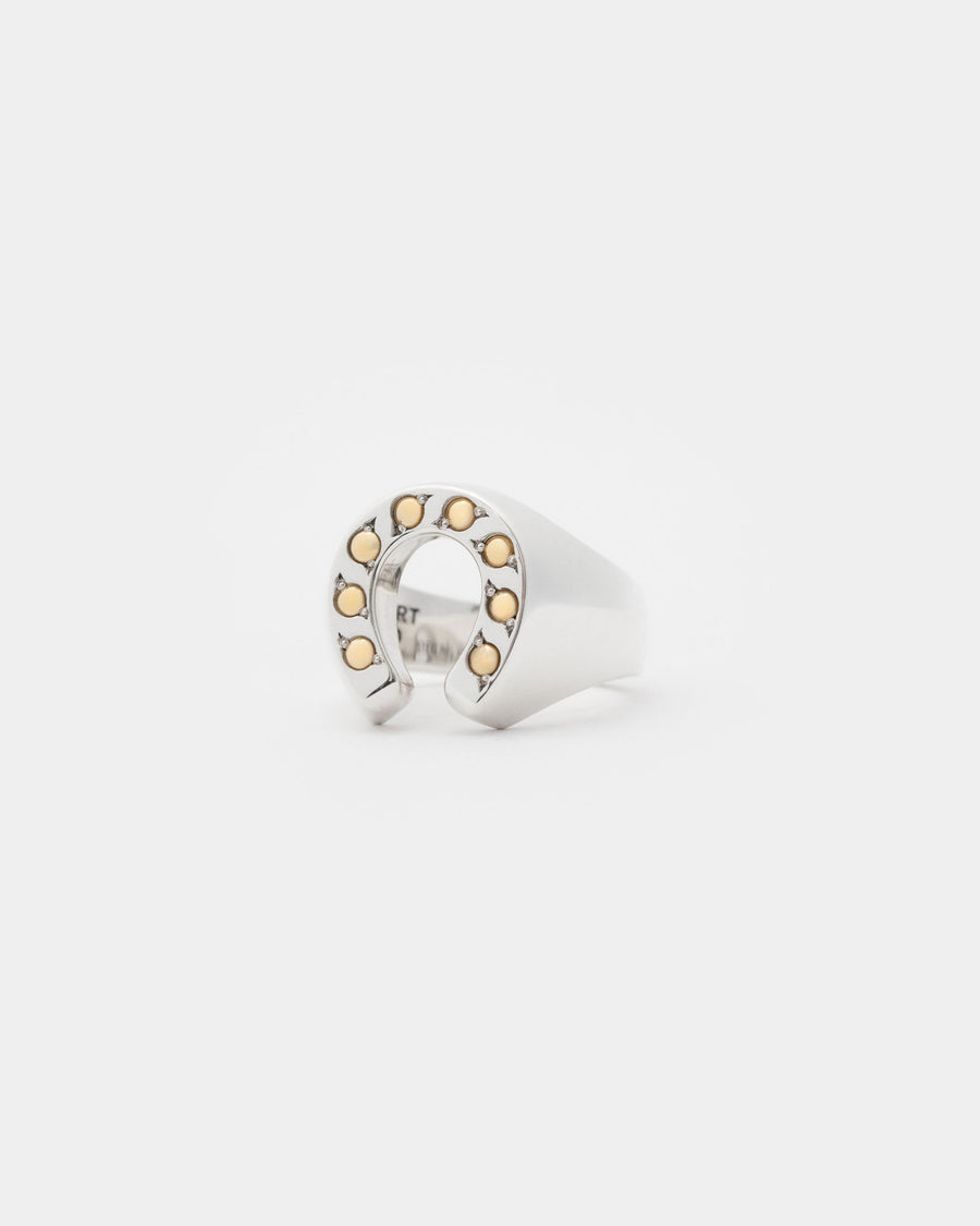 Horseshoe 2A Ring - Sterling Silver w/ 18K Yellow Gold-D's