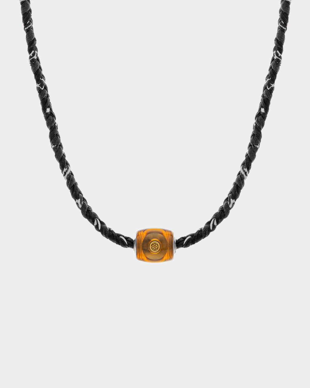 Pooka Necklace - Ultem Pooka - Black Bandana Braid