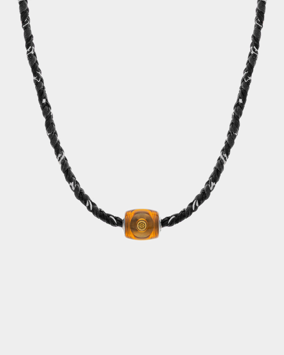 Pooka Necklace - Ultem Pooka - Black Bandana Braid