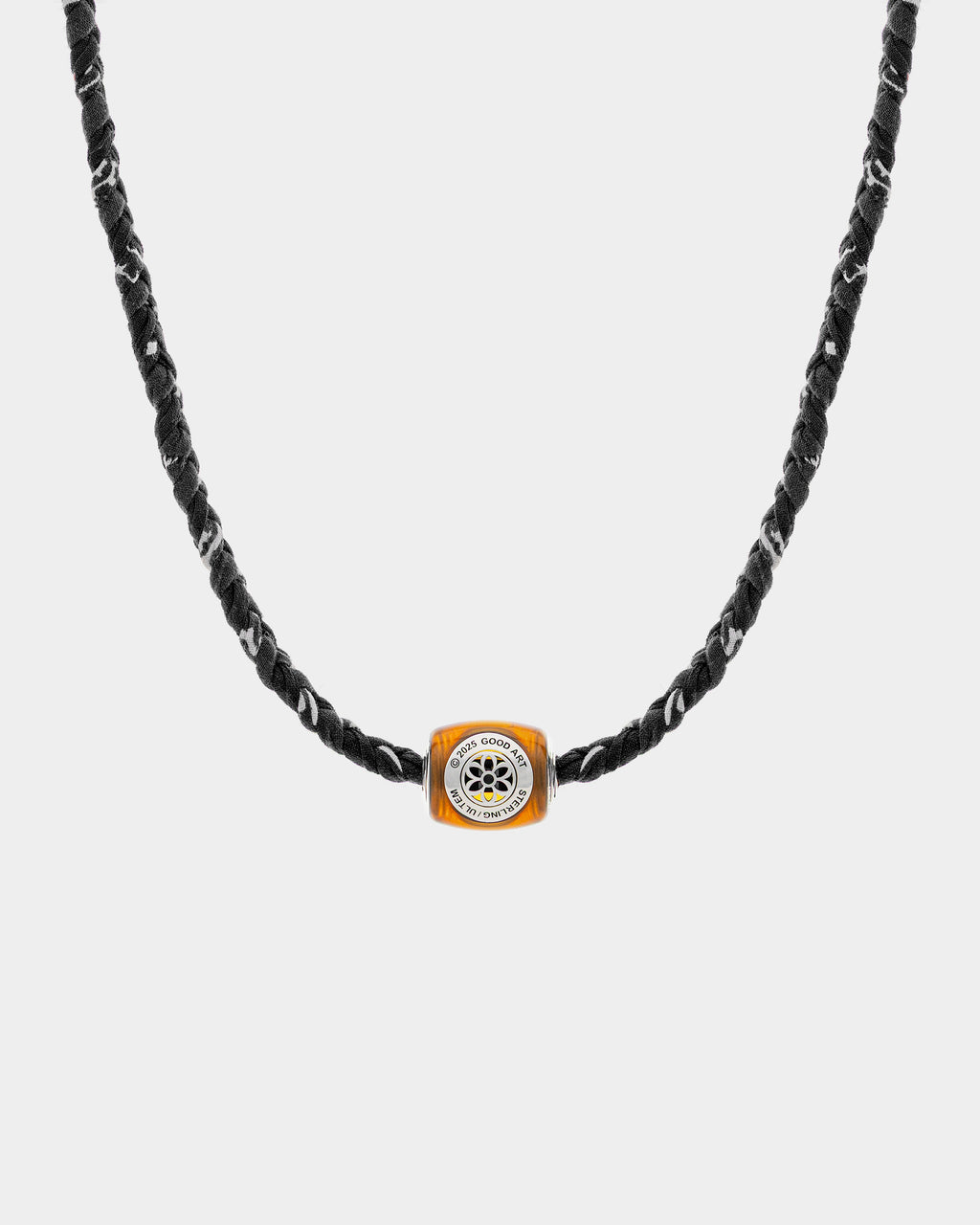 Pooka Necklace - Ultem Pooka - Black Bandana Braid
