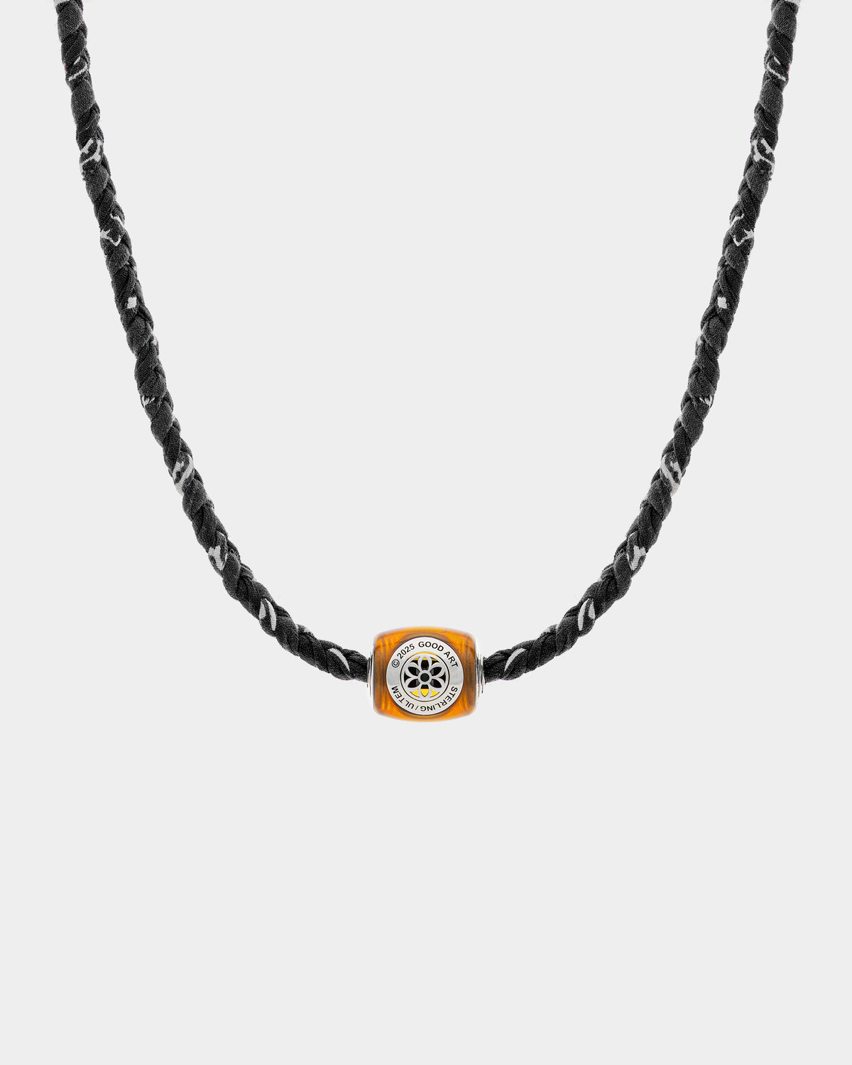 Pooka Necklace - Ultem Pooka - Black Bandana Braid