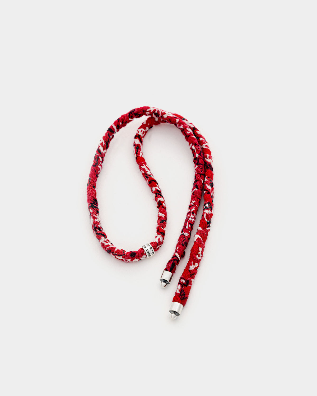 Pooka Necklace - Multi Rosette - Red Bandana Braid