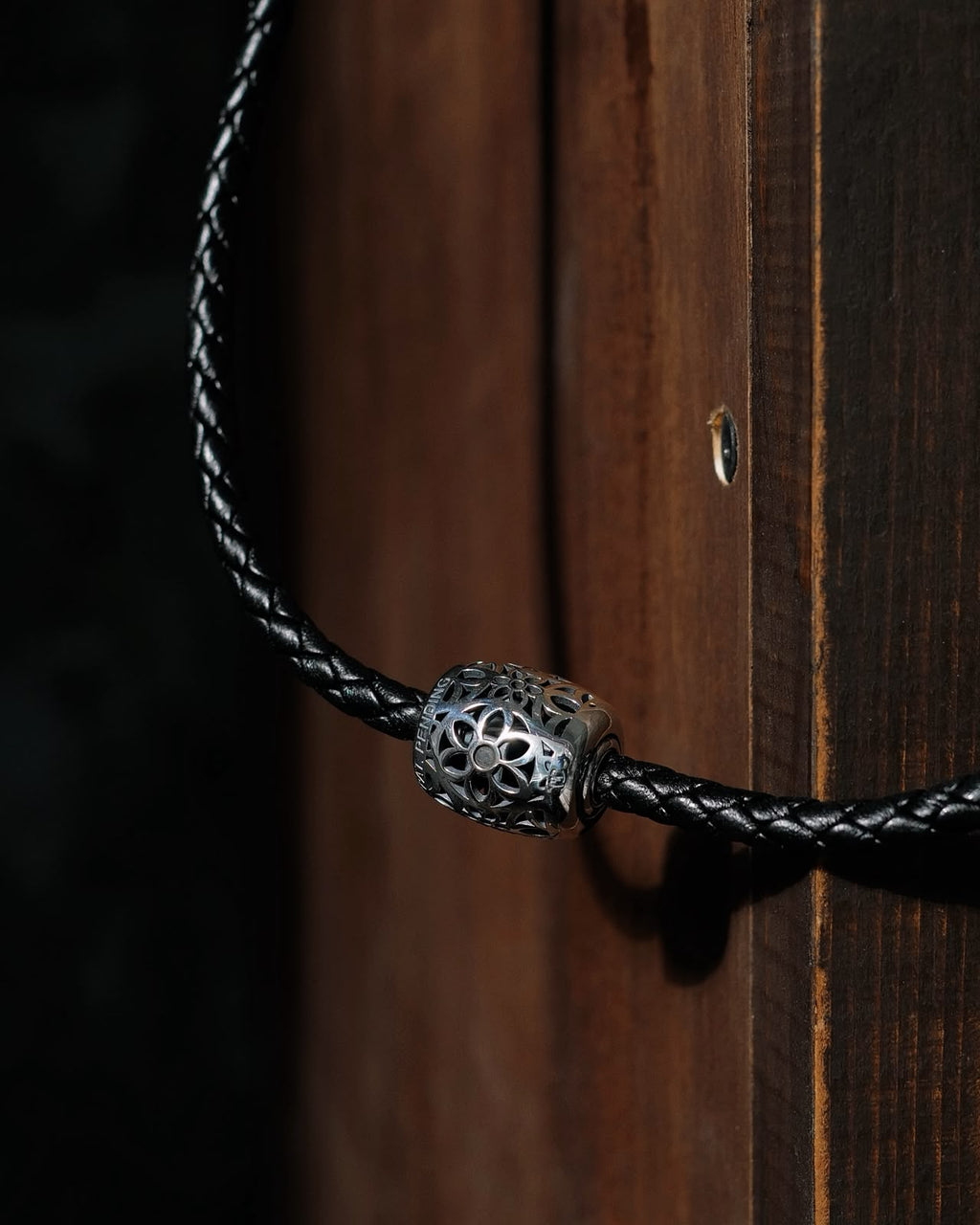 Pooka Necklace-Multi Rosette - Leather Braid